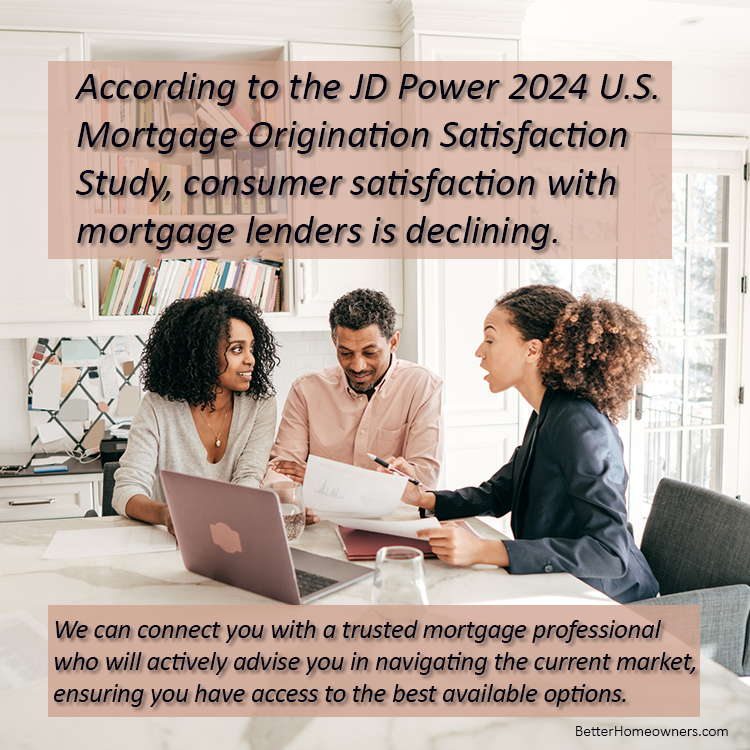 Satisfaction with mortgage lenders declining
